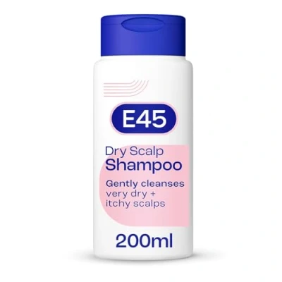 Image of E45 Dermatological Dry Scalp Shampoo 200 ml for Relief with Pro Vitamin B5 to Hydrate Hair Clean and Shiny Anti Dandruff Perfume Free