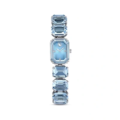 Image of Swarovski Bracelet Watch, Blue Octagon Cut Crystals in a Stainless Steel Setting, Inspired by The Millenia Jewellery Collection