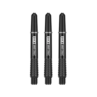Image of TARGET Darts Pro Grip Evo Black Aluminium Intermediate Dart Shafts