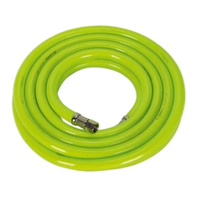 Image of Sealey Air Hose High Visibility 5m x Ø10mm with 1/4&quot;BSP Unions