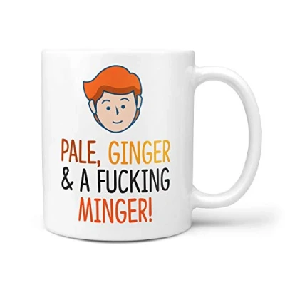 Image of TeHe Gifts Pale Ginger and A Minger Novelty 10oz Ceramic Gift Mug