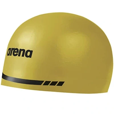 Image of Arena 3D Soft USA Unisex Adult Silicone Swim Cap for Men and Women Swimming Pool Practice Racing Kit, Yellow, Large