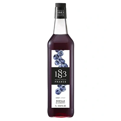 Image of 1883 Maison Routin Premium Blueberry Syrup for Cocktails, Mocktails, Iced Tea, Smoothies PET 1L
