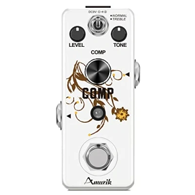 Image of Amuzik Guitar Compressor Pedal for Analog Compression Effect Ultimate Comp Effects Electric True Bypass