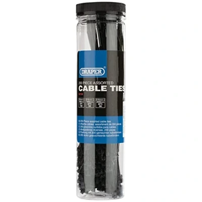 Image of Draper Assorted Nylon Cable Tie Pack (200 Piece)