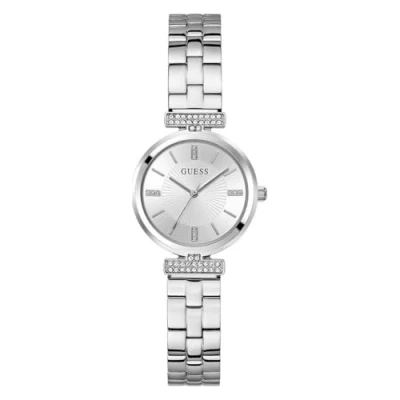 Image of Guess Array Watch silvercoloured, Women&#039;s, Size: One Size, Silver coloured