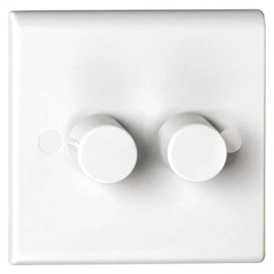 Image of Deta S1415 Universal LED 2 Gang Multi Way Dimmer Switch 3 250 Watt (White)
