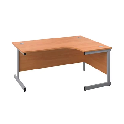 Image of First Right Hand Radial Desk 1800X1200mm Beech/Silver KF803164