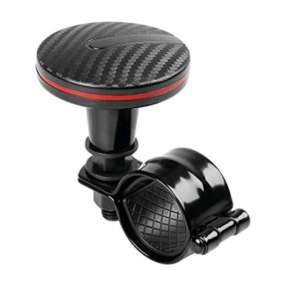 Image of Carbon Effect Car &amp; Lorry Steering Wheel Aid Handle Assister Spin Knob