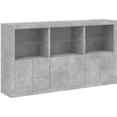 Image of vidaXL Sideboard with LED Lights Concrete Grey 181.5x37x100 cm