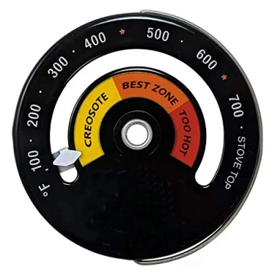 Image of UNF Stove Fan,Magnetic Wood Thermometer Heat Powered Temperature Gauge for Log Burner Fireplace Fan, high Efficiency Distribution Fan 63x8.5mm