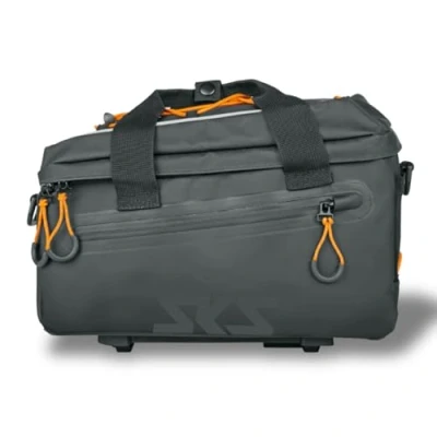 Image of SKS GERMANY Infinity TOPBAG Bicycle Pannier Rack Bag (Compatible with MIK System, Waterproof Fabric, Removable Shoulder Strap, Reflective Elements, 7 Litre Capacity), Black