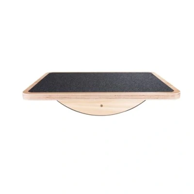 Image of StrongTek Professional Wooden Balance Board, Rocker Wood Standing Desk Accessory, Balancing Board for Under Desk, Anti Slip Roller, Core Strength, Stability, Office Wobble Boards