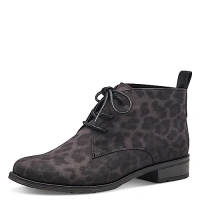 Image of MARCO TOZZI Women&#039;s 2 25101 41 Lace Boot Flat, Leo Dk.Grey, 6.5