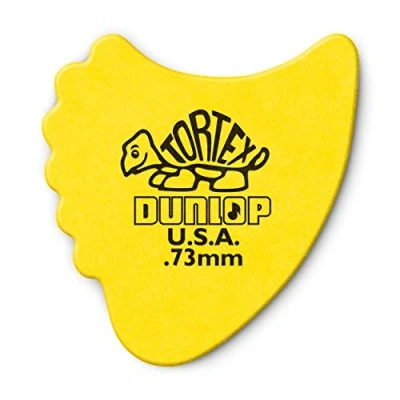 Image of Dunlop 414R73 Tortex® Fins, Yellow, .73mm, 72/Bag