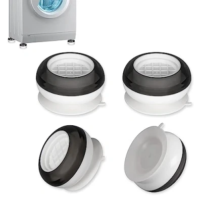 Image of Alyvisun Washing Machine Feet Pads, 4PCS Universal Anti Vibration Slip Foot Mat Shock Absorber Base Support Stand for Dryer, Dishwasher (White), One Size