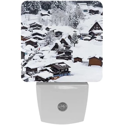 Image of 2 Packs Plug in LED Night Light Lamp, Winter Snow Scene Nightlights with Auto Dusk to Dawn Sensor for Bathroom Bedroom Kids Room Hallway Stairs