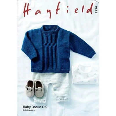 Image of Hayfield Baby Bonus DK Knitting Pattern 5336 Sweater