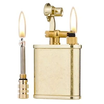 Image of 2 in 1 Lighetr Permanent Match Antique Style Lift Arm Kerosene Lighter with (Bronze)