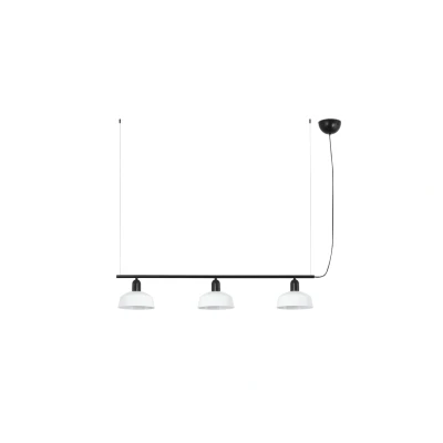 Image of Tatawin Small Bar Pendant Ceiling Light Black, Gloss White 3x E27