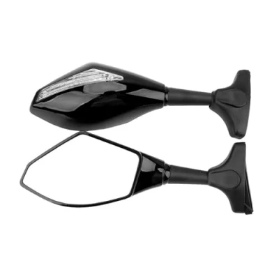 Image of Motorcycle Rearview Mirrors Universal Turn Signal A Pair Indicators Integrated Side Mirror Motorbike Wing Mirror(Black)