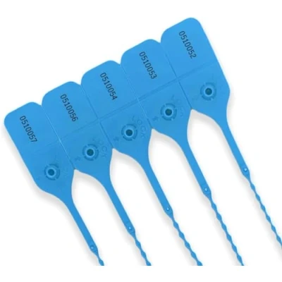 Image of 100 X Blue Security Tags Numbered Pull Ties Secure Anti Tamper Seals
