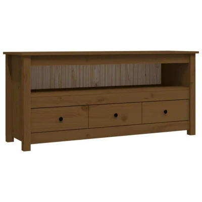 Image of vidaXL TV Cabinet Honey Brown 114x35x52 cm Solid Wood Pine