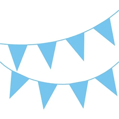 Image of Happium 10m / 32 ft Solid Colour Bunting Flags Banner Pennant Party Decoration Garland (Baby Blue)