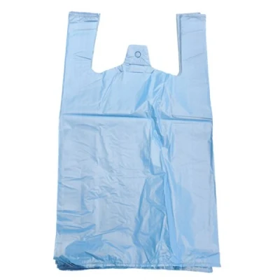 Image of EPOSGEAR Extra Strong Eco Recycled Plastic Vest Carrier Shopping Bags Perfect for Shops, Market Stalls, Off Licences etc (28mu Jumbo 12&quot; x 18&quot; 24&quot;, Blue, 100)