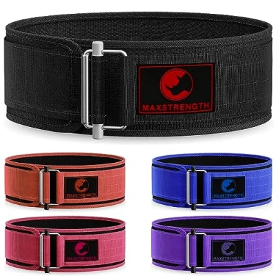 Image of MAXSTRENGTH Weight Lifting Belt Auto Lock 4 Adjustable Weighted Pull Up For Functional Olympic Cross Training Men Women Fitness Workout Equipment WOD Powerlifting Weightlifting Deadlift Squat
