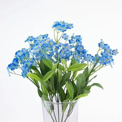 Image of 30cm Artificial Blue Forget Me Not Spray for Faux Floristry Crafts