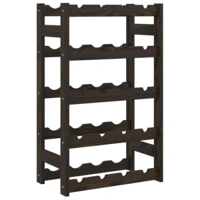 Image of vidaXL Black Solid Pine Wood Wine Rack Modern and Spacious Storage for 120 Bottles Wall Mounted Design Kitchen or Living Room Use