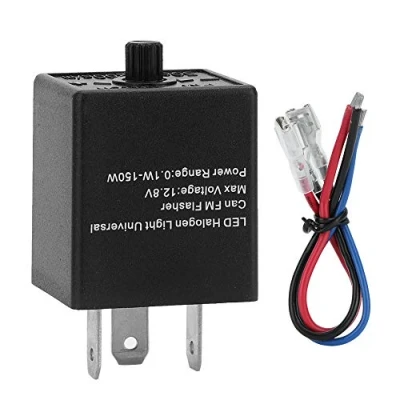 Image of 12V 24V 3 pin Adjustable Electronic led Flasher relay Fix for Turn Signal Light Fast Hyper Blinker Flash Hazard Warn Automotive motorcycle flashing moto