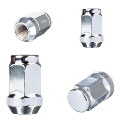 Image of RYBO Set of 4 M12 x 1.5, 19mm Hex Chrome Alloy Wheel Nuts, Compatible With Ford &amp; More