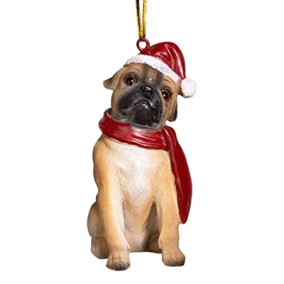 Image of Christmas Ornaments Xmas Pug Holiday Dog Decorations