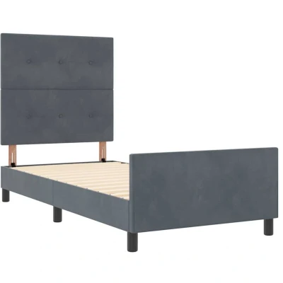Image of vidaXL Bed Frame Dark Grey 80x200 cm Velvet