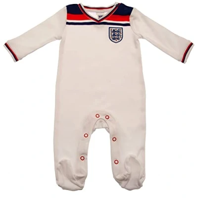 Image of England Rugby Football 1982 Retro Home Baby Sleepsuit 2022 3 6 Months Black