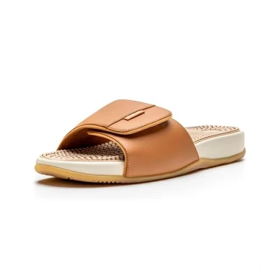 Image of Revs Arklet Women’s Reflexology Massage &amp; Acupressure Sandals, Adjustable Strap. Tan UK4