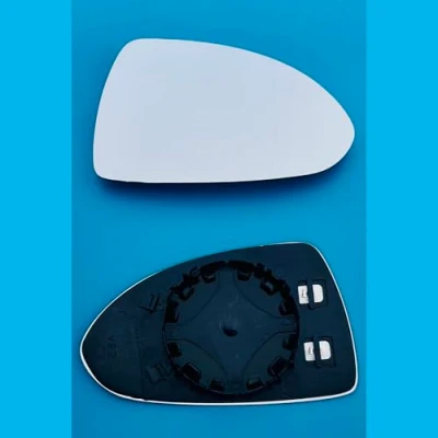 Image of Fits Vauxhall Corsa Clip On Wing Mirror Glass with Heated Base (Wide Angle), Right Hand (UK Driver Side), 2007 2019