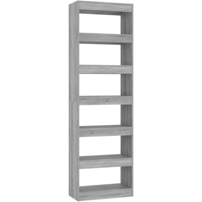 Image of vidaXL Book Cabinet/Room Divider Grey Sonoma 60x30x198 cm