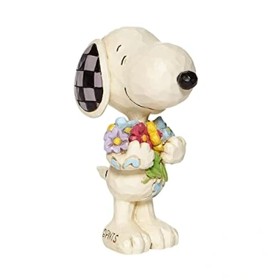 Image of Enesco Jim Shore Peanuts Miniature Snoopy with Flowers Mini Figurine 6007962