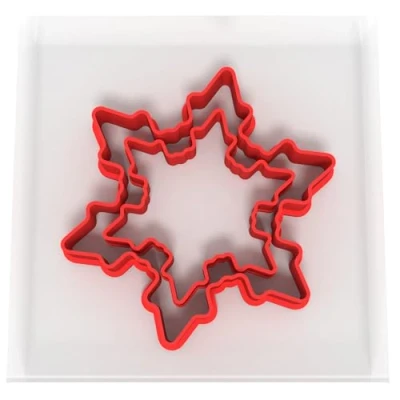 Image of Snowflake 1 Set of 2 Value Cookie/Fondant Cutters Pair 5CM + 8CM