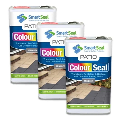 Image of Smartseal Patio ColourSeal Mid Grey 5 Liter Pack of 3