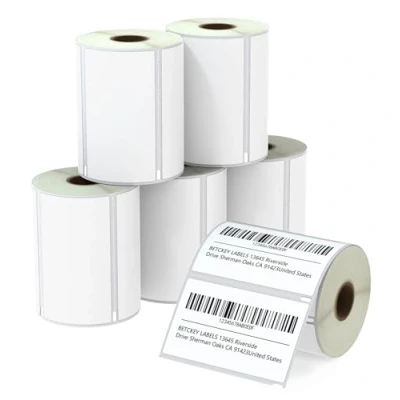 Image of BETCKEY 6 Rolls S0947420 Self Adhesive Labels Compatible with DYMO, 102mm x 59mm, 3450 High Capacity Shipping Using for DYMO LabelWriter 4XL