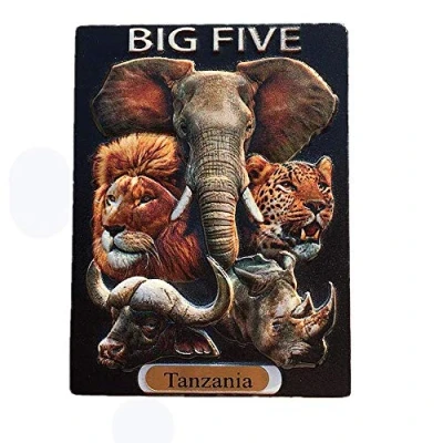 Image of Wild Animals Of Tanzania Africa 3D Fridge Magnet Travel Souvenir Gift Home Kitchen Decoration Magnetic Sticker Refrigerator Collection
