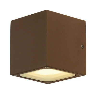 Image of SLV Sitra Cube outdoor wall light, rust brown