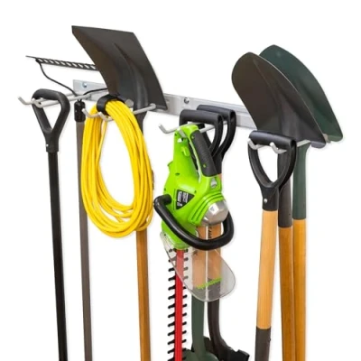 Image of StoreYourBoard BLAT Garage Garden Tool Organizer Wall Mount, Organization and Storage, Shovel &amp; Rake Hangers Yard Rack, Industrial Steel Holds 250 Pounds