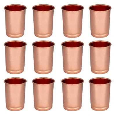 Image of Zap Impex Pure Copper Plain Glasses Moscow Mule Tumbler (Set of 12)