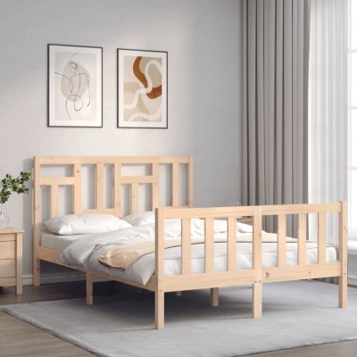Image of vidaXL Bed Frame without Mattress Small Double Solid Wood Pine