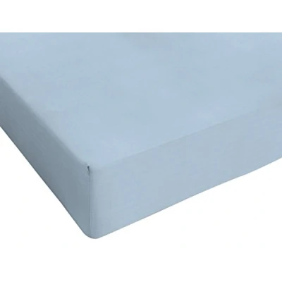 Image of Sogni e Capricci Max Color Fitted Sheet with 25cm Corner, 100% Cotton, Light Blue, small double